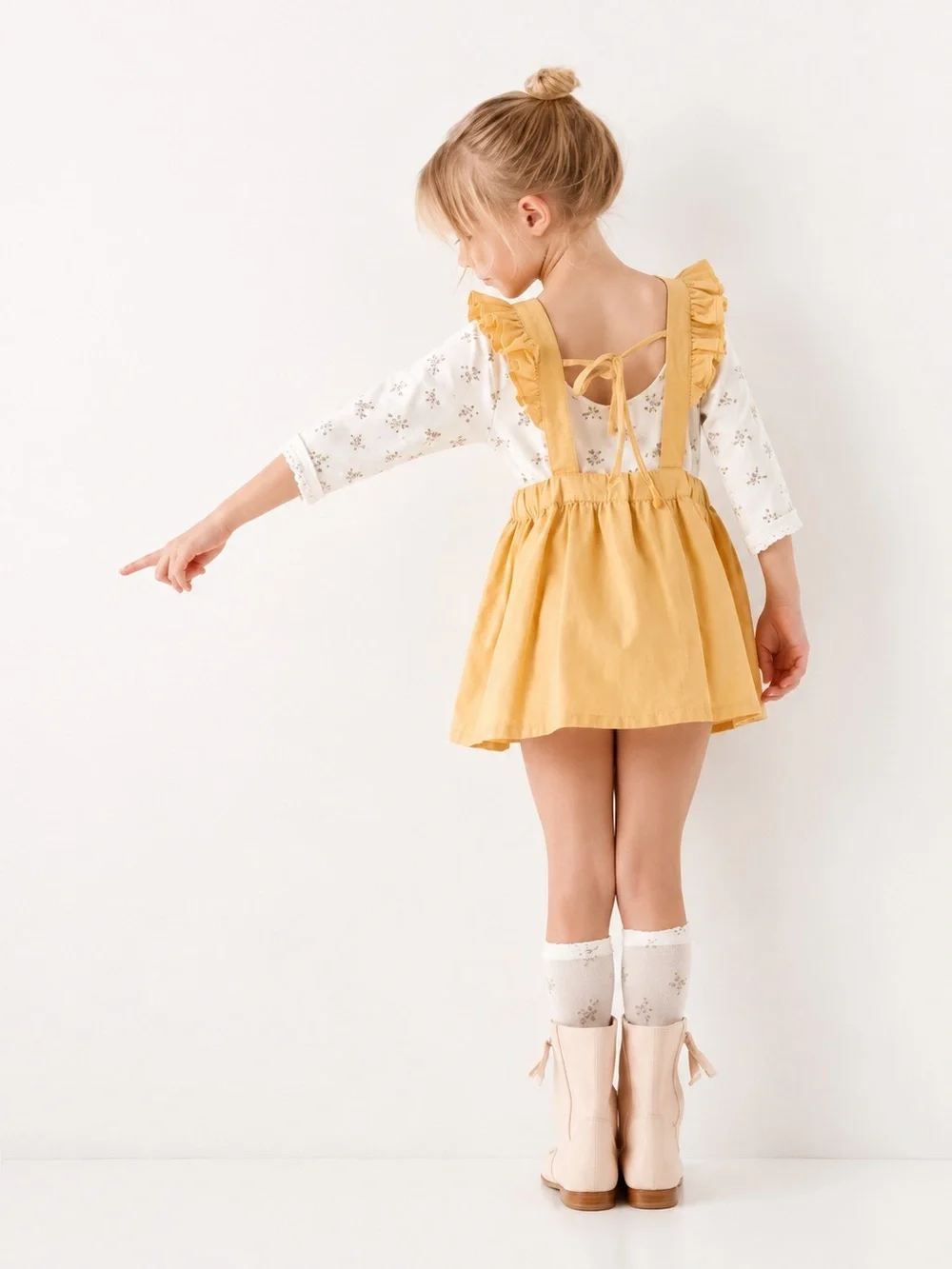 Tocoto Vintage NWT Cotton Linen Pinafore Dress Saffron Photography Girls 8